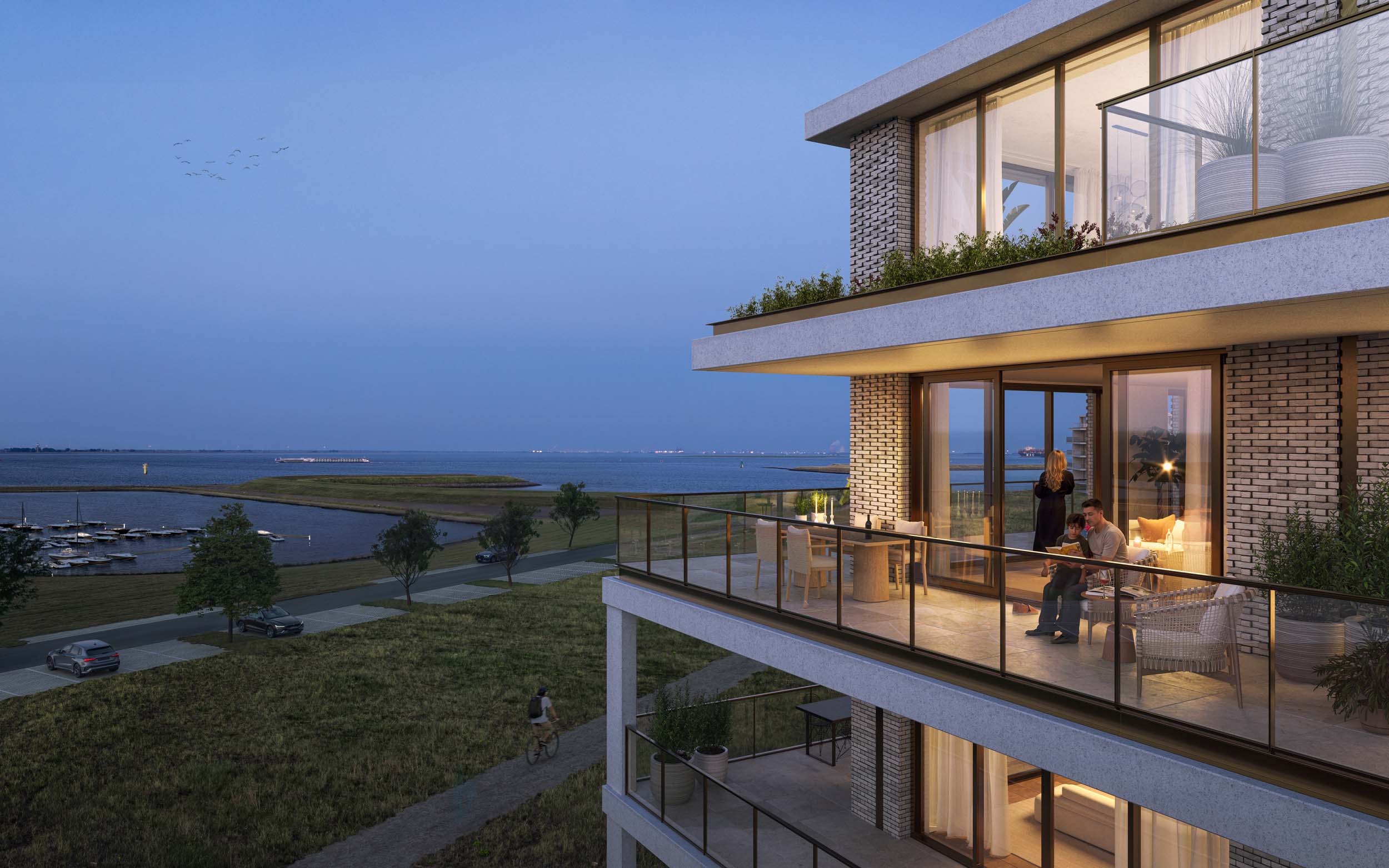 Waterzicht appartementen Zeeland Waterzande