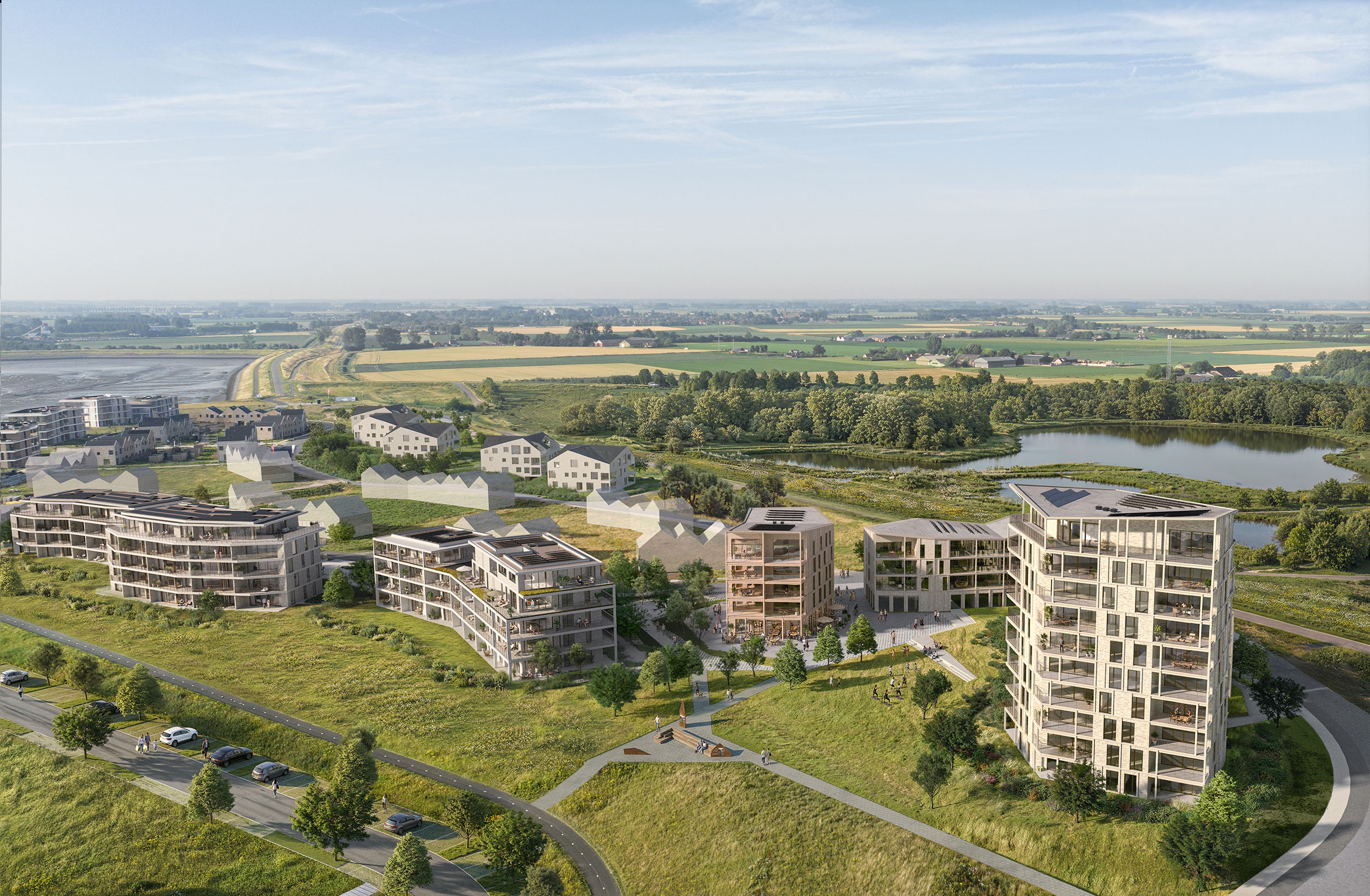 Waterzande Hulst Birdview Kern Naar Polders