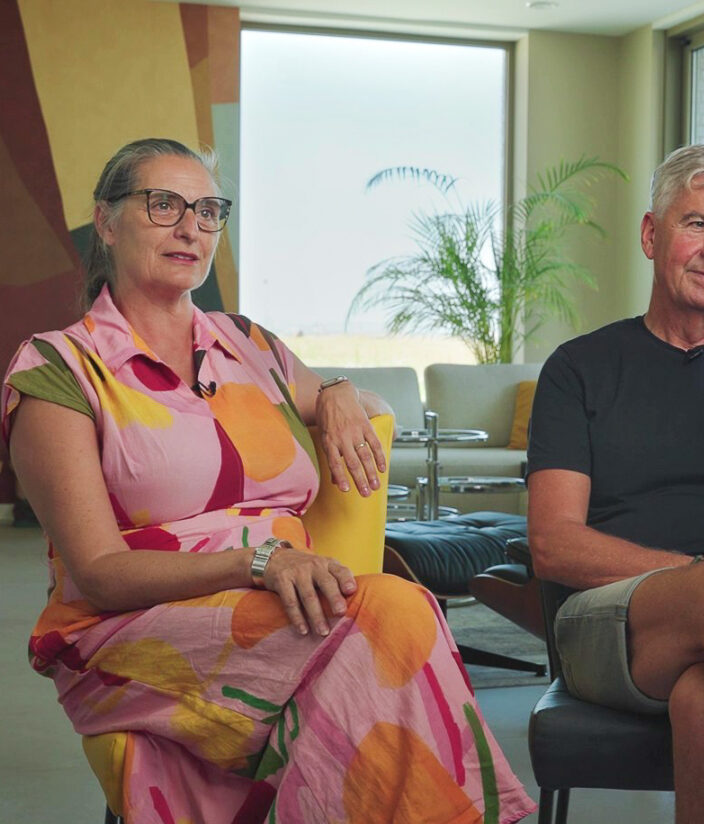 Dingena en Otto Tromp tijdens hun interview over wonen in Waterzande